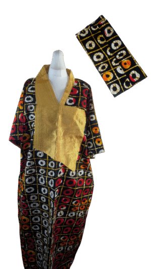 Aso Oke Boubou dress with hair tie