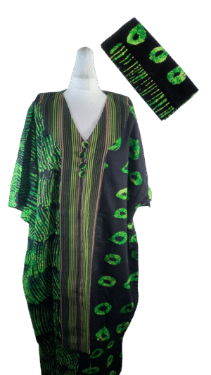 2025/09/1000087618.png Aso Oke Boubou dress with hair tie