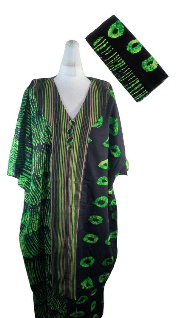 Aso Oke Boubou dress with hair tie