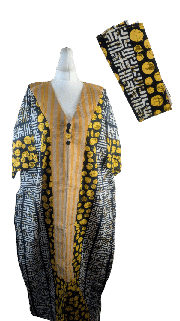 Aso Oke Boubou dress with hair tie