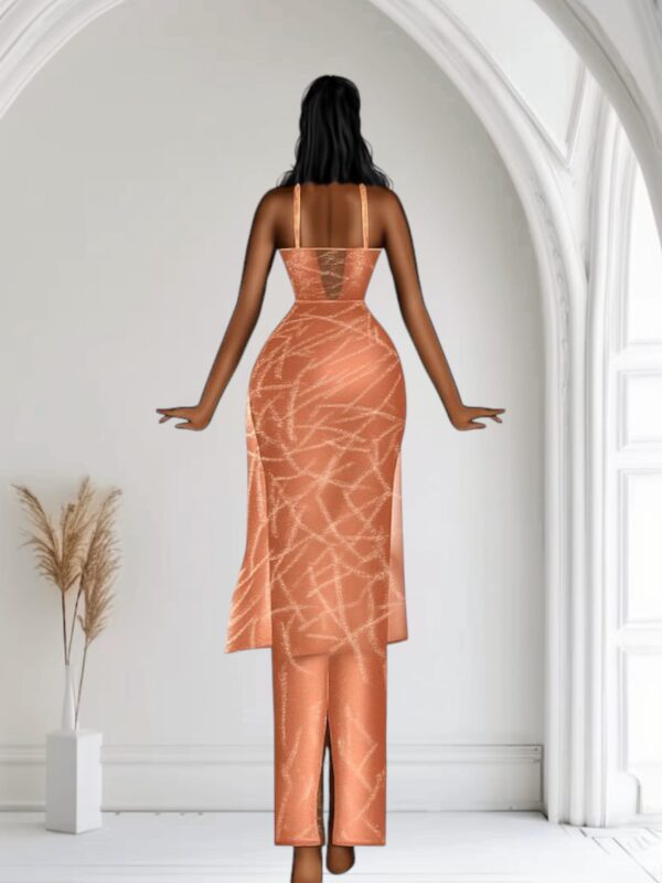 SEQUENCE LACE CROSS-BACK GOWN