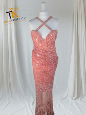 SEQUENCE LACE CROSS-BACK GOWN