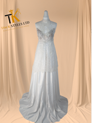 HIGH- NECK LACE BRIDAL GOWN