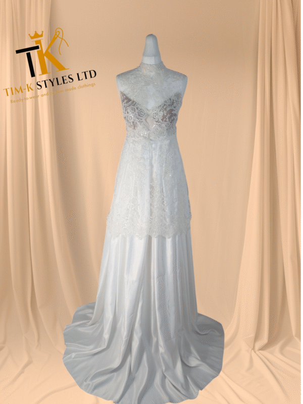 HIGH- NECK LACE BRIDAL GOWN